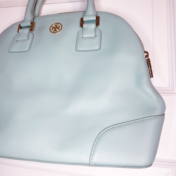 Tory Burch Robinson Dome Mint Green Leather Satchel - Picture 2 of 10